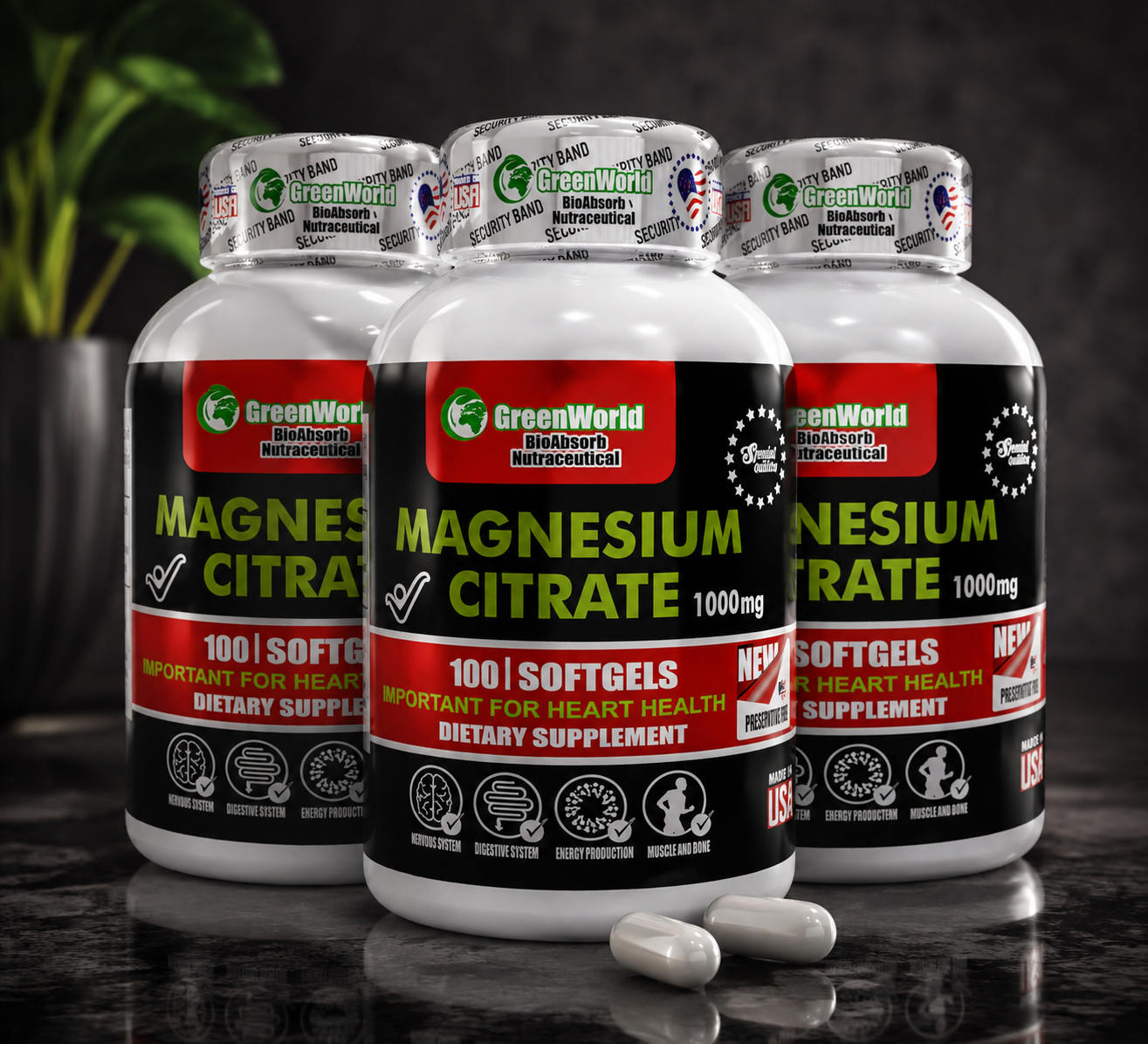Citrato De Magnesio Greenworld X 3 Und